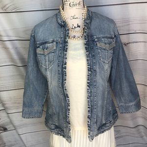 Chico’s denim jean jacket💋EUC